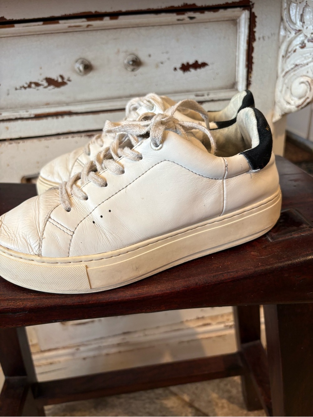Kurt Geiger London Laney Leather White /  Black Sneakers Shoes EU 38